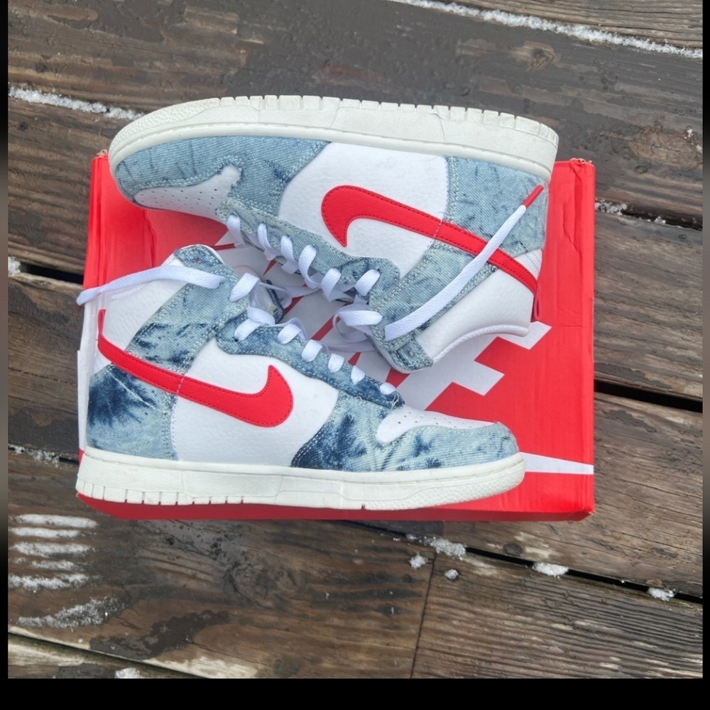 Women's Nike High Dunk Washed Denim Trainers